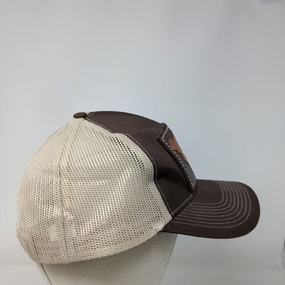 Ivory Headwear Snapback Trucker Hat Brown One Size Adjustable Patch Mesh Back - Picture 4 of 8